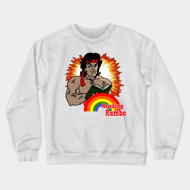 reading rambo (vers 2) Crewneck Sweatshirt by Undeadredneck